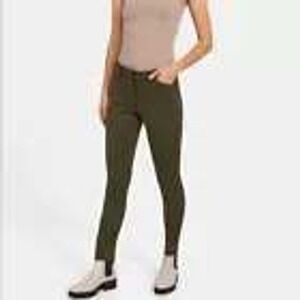 Theory Womens Seam Trouser Twill‎ Bistretch Olive Green Career Pants Size 0